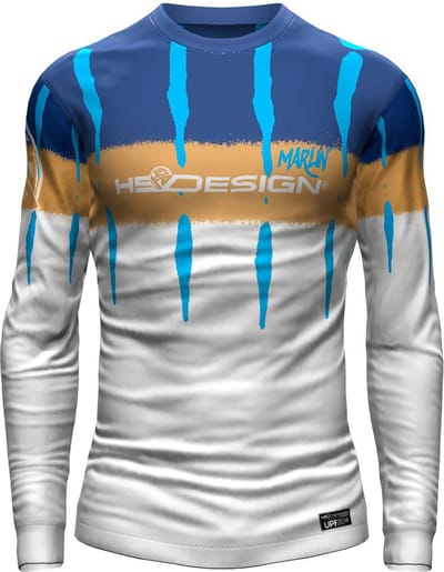 Hotspot Design Ocean Performance Marlin T-shirt Met Lange Mouwen Wit,Blauw S Man