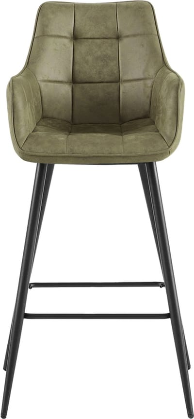Benoa Barstoel Lucille Arm - Army Groen - set van 2