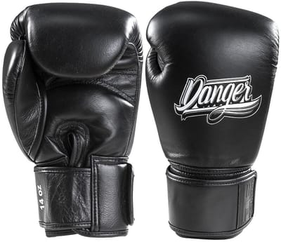 Danger BG-D Kickbokshandschoenen Leer - Zwart - Wit (Beschikbaar in verschillende maten)
