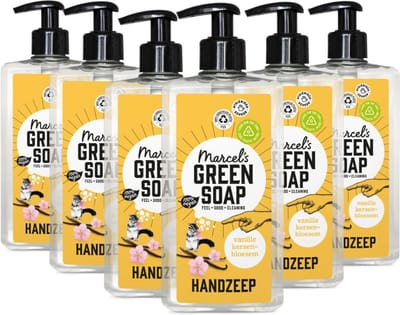 Marcel’s Green Soap Handzeep Vanille & Cherry Blossom – 6×500 ml – Navul & Voordeelverpakking
