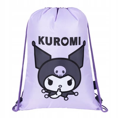 Kuromi Gymtas – Zwemtas / Sporttas – 43x33 cm – Stevige Kwaliteit – Sanrio – Trekkoord Tas voor School & Sport