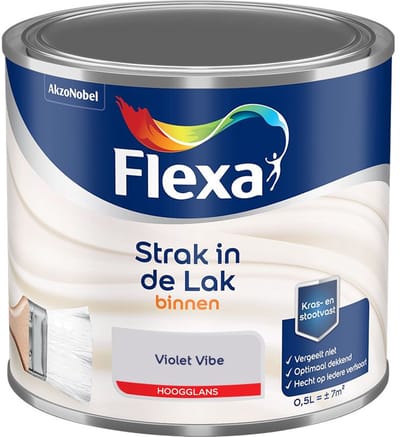 Flexa - Strak In De Lak Binnenlak Hoogglans - Violet Vibe - Mengverf - 500 Ml