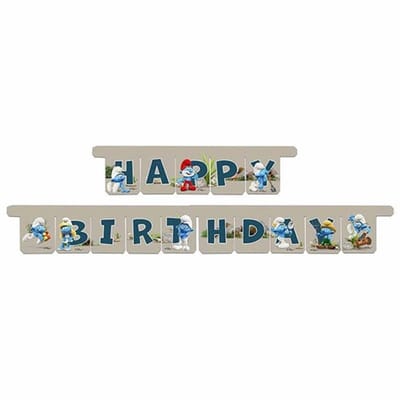 Happy Birthday - Fijne verjaardag - Verjaardagsslinger - De smurfen - 3 m