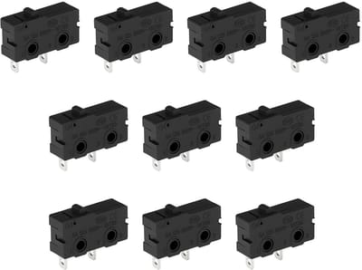 Dailygoods - 10 Stuks Microschakelaar zonder Hendel voor Elektronica