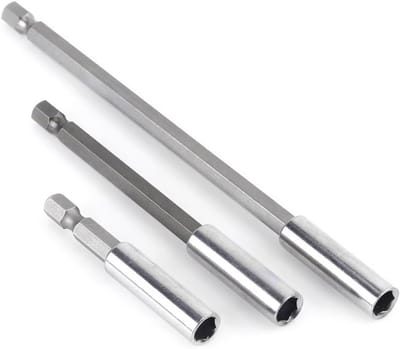 3-delige magnetische bit houder set voor elektrische boormachines, 1/4" schacht, robuuste constructie en lange levensduur