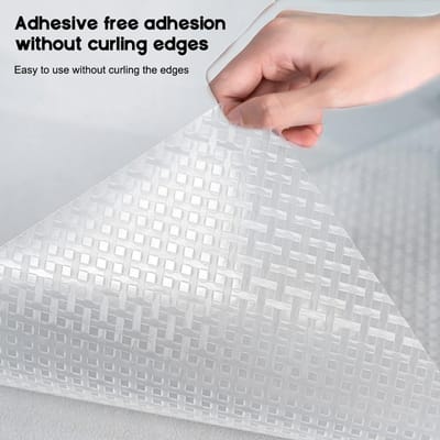 Candala Lademat, 45 x 610 cm, EVA-antislipmat voor laden, lademat, antislip, doe-het-zelf, snijbaar, waterdicht, antislipmat, voor planken, kasten, koelkasten, thuis (transparant)
