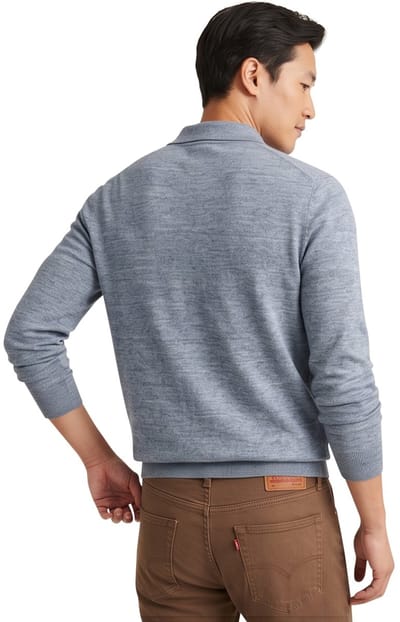 Poloshirt Profuomo grijs normale fit gemeleerd