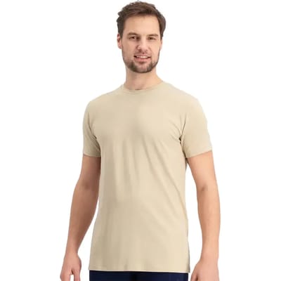 Comfortabel & Zijdezacht Bamboo Basics T-Shirts Ruben ronde hals (2-pack) - Khaki - S