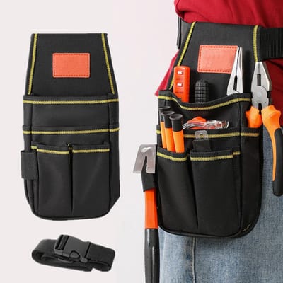 Dailygoods - Tool Bag - Elektriciens Gereedschap - Comfortabele Draagbaarheid - Zwart - Gereedschap Organizer - Handig voor Klussers - 12 Inch