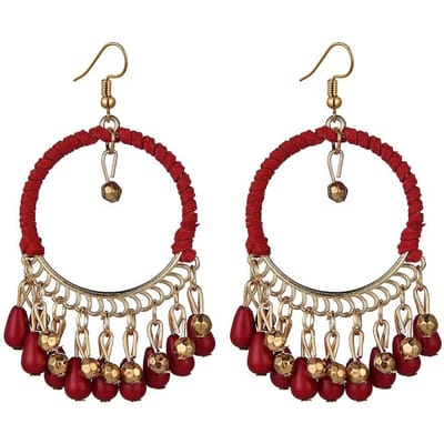 Nieuwe Etnische Ronde Gevlochten Hangende Oorbellen Voor Vrouwen Boheemse Retro Kwastjes Drop Oor Sieraden Vrouwelijke Feest Accessoires brown