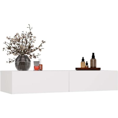 Elegant hangtoilet Mika met 2 lades – Ruimtebesparend & Wit | Kleur: Wit | Maat: 110x40x20 cm