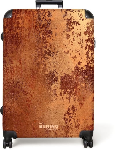NoBoringSuitcases.com® - Koffer groot - Reiskoffer lichtgewicht - Afgebladderde verf op verweerd metaal - Rolkoffer met 4 wielen - Grote trolley XL - 98 liter bagage