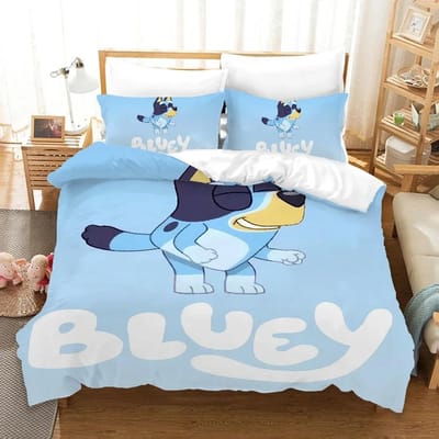 Aangepaste Cartoon B-Blueys Bandit Chilli Dekbedovertrek Kussensloop Beddengoedset Volwassen Jongen Meisje Slaapkamer Kinderen Eenpersoons Tweepersoons AU Single 140x210cm