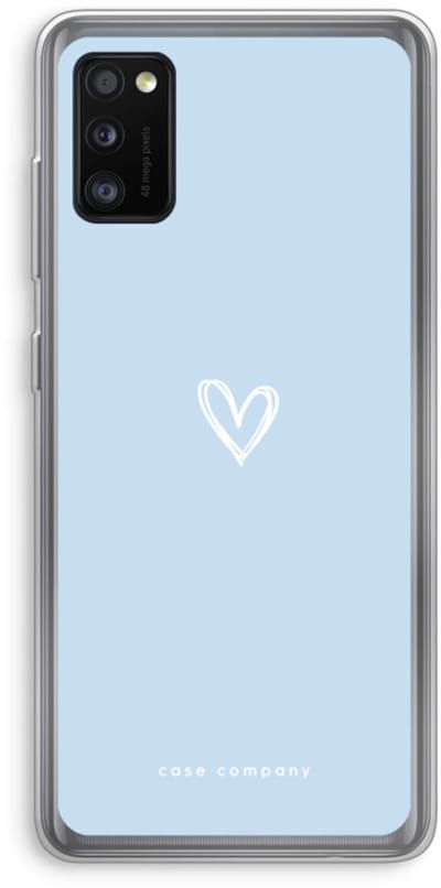 Case Company® - Hoesje geschikt voor Samsung Galaxy A41 hoesje - Klein Hart Blauw - Soft Cover Telefoonhoesje - Bescherming aan alle Kanten en Schermrand