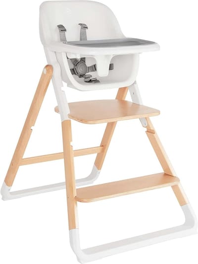 Ergonomische kinderstoel voor baby's vanaf 6 maanden - inclusief 5-puntsgordel - Natural Wood - verstelbare zitting