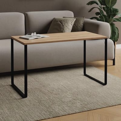 Salontafel Industrieel - Koffie Tafel - Woonkamer Inrichten - Stevig Metalen Frame - 100x50cm - Ambachtelijk Goud