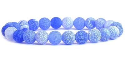 Bixorp Gems Verweerde Agaat Edelstenen Armband - Blauw - Gepolijste Edelsteen Kralenarmband