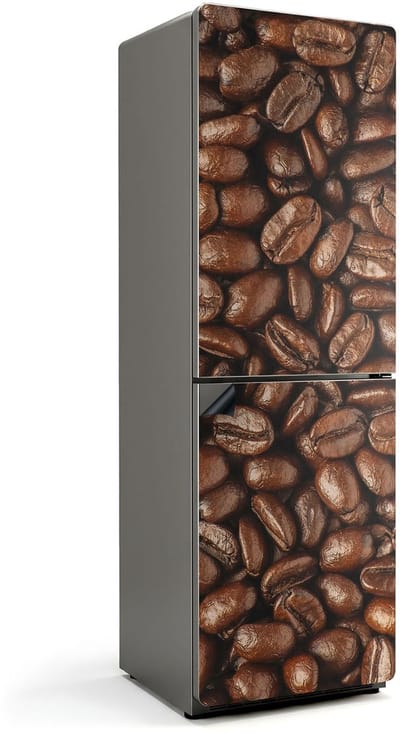 Wallfluent Magnetische Koelkastmat - Close-up van koffiebonen Koelkast Magneet Sticker - 60 cm x 190 cm - Bruin Magnetische Koelkastmat - Koelkast Magneet Decoratie - Magnetische Koelkastbekleding - Stijlvolle Koelkastfolie