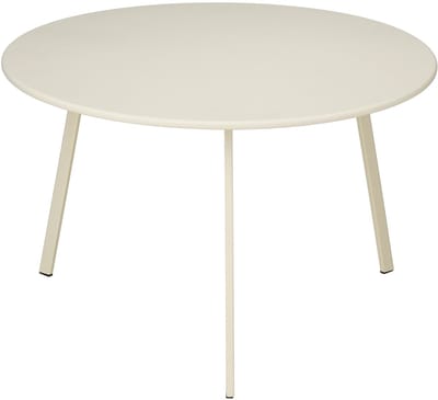 Mica Decorations Seatle Bijzettafel Rond voor Buiten - Koffietafel - Salontafel Buiten - Ook als Plantentafeltje of Plantenstandaard - Metaal - 38 x 61 cm - Creme