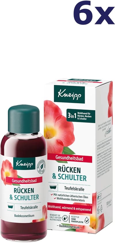 6x Kneipp Badolie rug en schouders 100 ml