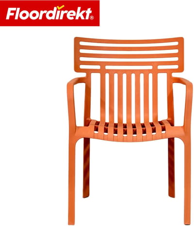 Floordirekt Tuinstoel Terrano - Stapelbare Designstoel Weerbestendig & UV-Bestendig - 1 Stuk - Oranje - Ideaal Voor Tuin, Balkon & Terras - Modern, Stevig & Onderhoudsvriendelijk - Comfortabele Outdoor Stoel Voor Elke Buitenruimte