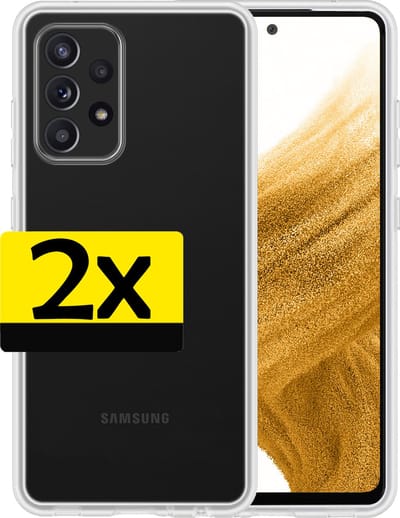 Hoesje - 2 Stuks - Geschikt voor Samsung Galaxy A53 - Sterk & Shockproof - Case Siliconen - Back Cover - Telefoon Hoes - Telefoonhoesjes - Transparant