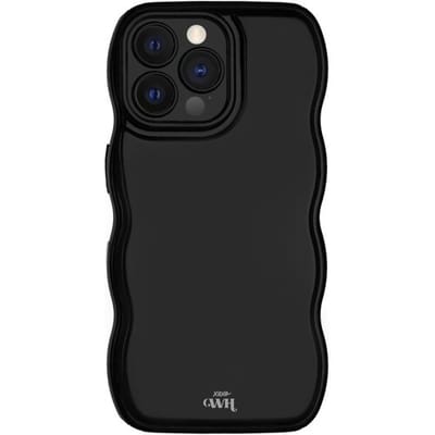 xoxo Wildhearts Glossy Wavy Case Black telefoonhoesje - Geschikt voor iPhone 12 Pro - Golvend hoesje - Glimmende silicone case met golven - Vlekbestendig - Zwart