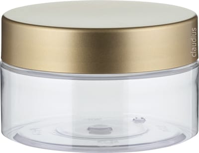 Lege Plastic Pot - 200 ml - PET - Transparant met luxe gouden deksel - set van 10 stuks - navulbaar - leeg