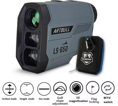 ARTBULL LS-650 Laser Afstandsmeter – 650 Meter Bereik – 6x Zoom – Inclusief Beschermhoes – Golf Slope & Vlag Vergrendeling – Waterdicht