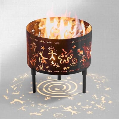 Vuurkorf Buiten - Terrashaard Hout - Gezellige Avonden - Uniek Jachtpatroon - Tot 60 cm - Zwart
