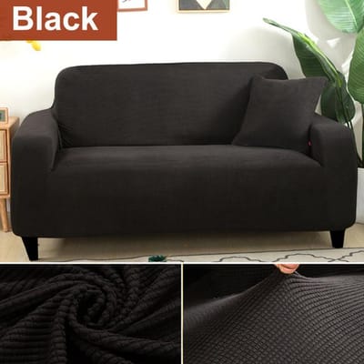Bankhoes Voor Woonkamer Dikke Elastische Poolvlieshoes Voor Bank Bankstel Fauteuil 1 2 3 4 Zits L-vormige Hoekbankhoes voor Thuis 1 Seater 90-130cm