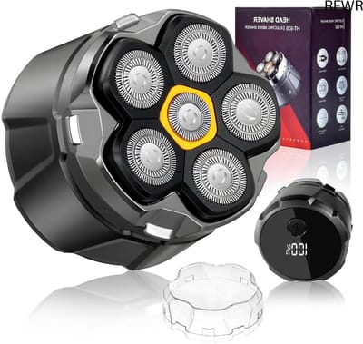 RFWR® Koud scheerapparaat voor heren met LED-display en waterdicht ontwerp, 6D flexibel scheerapparaat voor nat en droog scheren