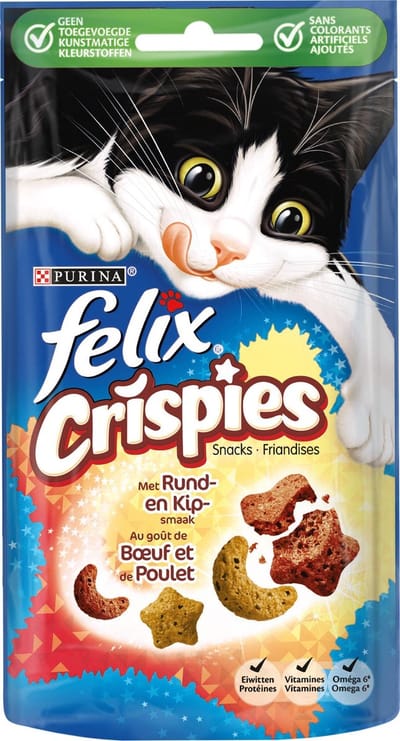 FELIX Crispies - Rund & Kip - Kattensnack - 45 gr