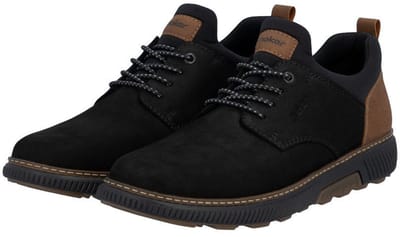 Rieker heren veterschoenen lage schoenen zakelijke schoenen leren schoenen B3360-00 Black extra breed