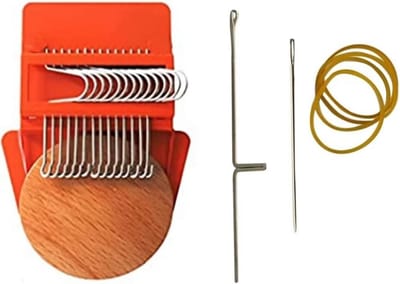 Mini Weefgereedschap - Repareer Tool - Kleding Herstellen - Snel en Eenvoudig - 14 Stiften - Oranje