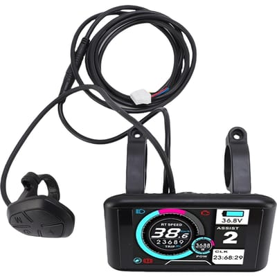 Elektrische LCD Display Meter UKC1 Waterdicht LCD Display Scherm Bedieningspaneel met SM Kabel voor Elektrische Fiets Scooter black