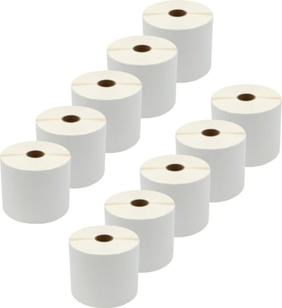 DULA Compatible labels 89x41mm - 1675 etiketten per rol - kern 25 mm - Wit - Permanent - Alternatief voor Dymo 11356 - 10 rollen