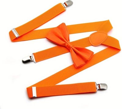 FLIPFLOP CLUB® Oranje Bretels met strikje - met stevige clip - Olympische Spelen - accessoires voor EK WK voetbal - accessoire Koningsdag - vlinderdas - strik – vlinderstrik - luxe