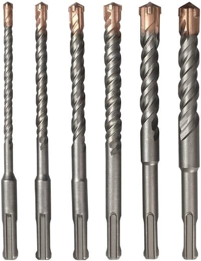 Dailygoods- Hamerboor Professionele Betonboor - 4 Snijkanten - SDS-Plus Compatibel - Slijtvast Hardmetaal - Set van 6 Stuks - Ideaal voor Steen en Beton