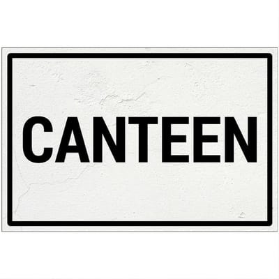 Canteen bord | Forex Re materiaal | 18 x 12 cm