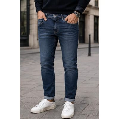 Cars blauwe heren jeans   Rinsewash wassing   Slim Fit   5-Pocket zakken   Knoop- en ritssluiting   Regular waist Blauw 29/34