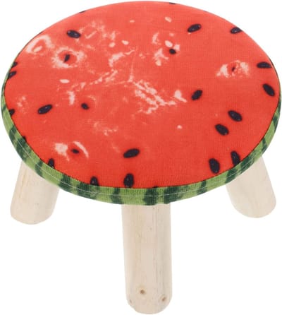 Kinderkrukje - Voetenbankje poef - Schoenen wisselen - Ronde houten vorm - 27x27x18.5CM - Diverse kleuren