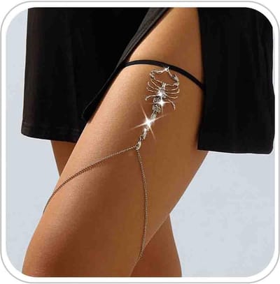 Scorpio Dij Chain Goud met Kristallen - Sexy Bikini Body Sieraad voor Dames