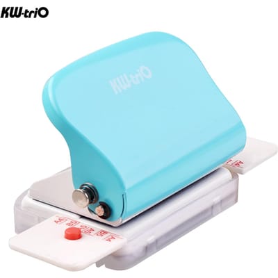 KW-trio 6-gaats papierpons Handheld metalen perforator Capaciteit van 5 vellen 6 mm voor A4 A5 B5 Notitieboek Plakboek Dagboek Planner groen