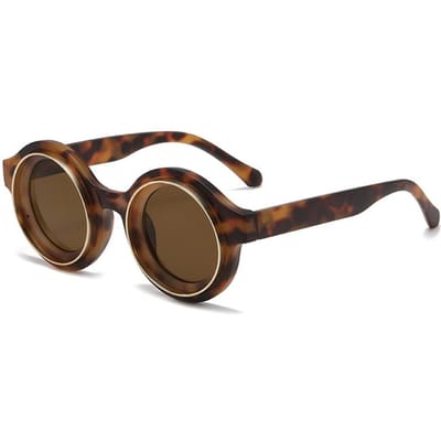 Lunettes de Soleil Rondes Rétro Tendance pour Homme, Protection UV Polarisée, Légères, Confortables, Durables, Haute Qualité black