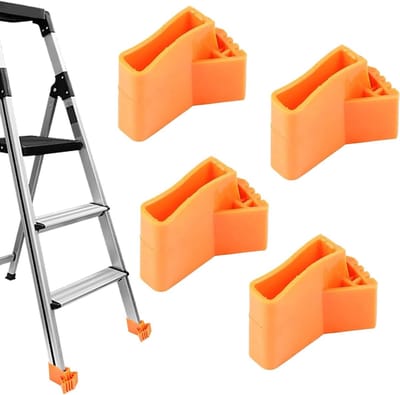 Ladderverlengstukken - Rubberen voeten - Stabiliteit verbeteren - Antislip functie - 4 stuks - Oranje