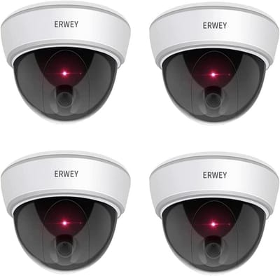 Dummy Camera Set - Nep Camera's - Beveiliging Huis - Knipperend Rood LED - 4 Stuks - Wit