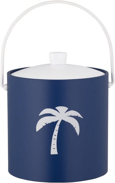 Grote IJsemmer 3 Liter met Acryl Deksel en Handvat - Tropisch Palmboom Design
