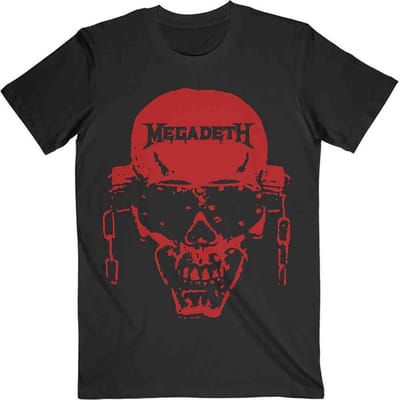 Megadeth - Vic Hi-Contrast Red Heren T-shirt - S - Zwart
