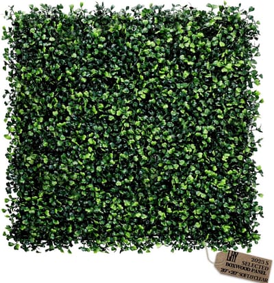 12 Stuks Kunstgras Muurpanelen 50x50 cm Buxus Heg Groen voor Binnen en Buiten Decoratie